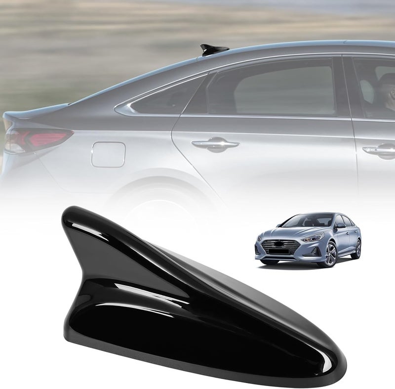 AMSPRAC Shark Fin Antenna Cover,Car Roof Antenna Caps Compatible with Hyundai Sonata LF 4Doors Sedan 2014-2019,for Elantra 2011-2016;for Kia Optima 2014-2016,96210-3X100/962102T700ABT,Glossy Black - Image 1
